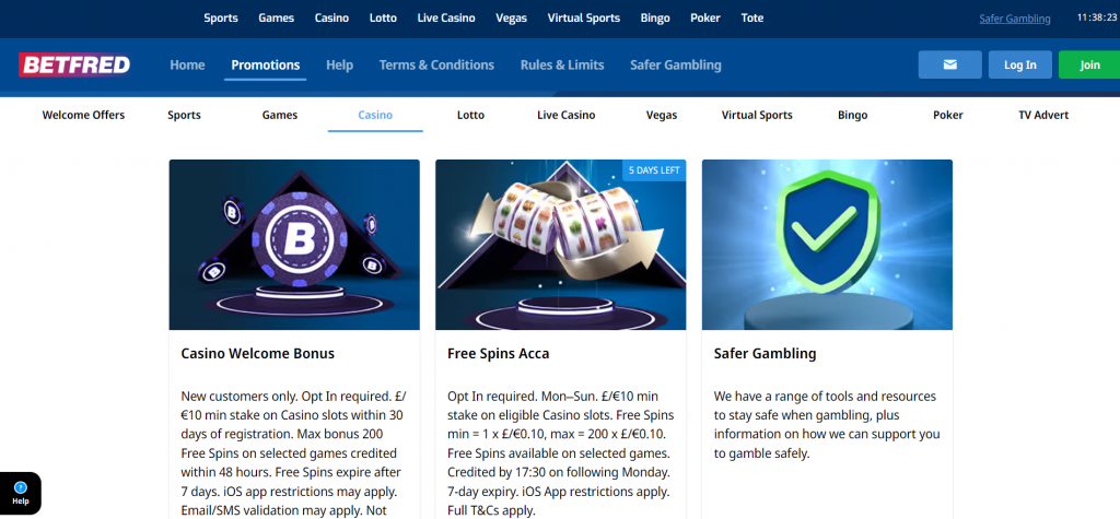 Betfred promotion page