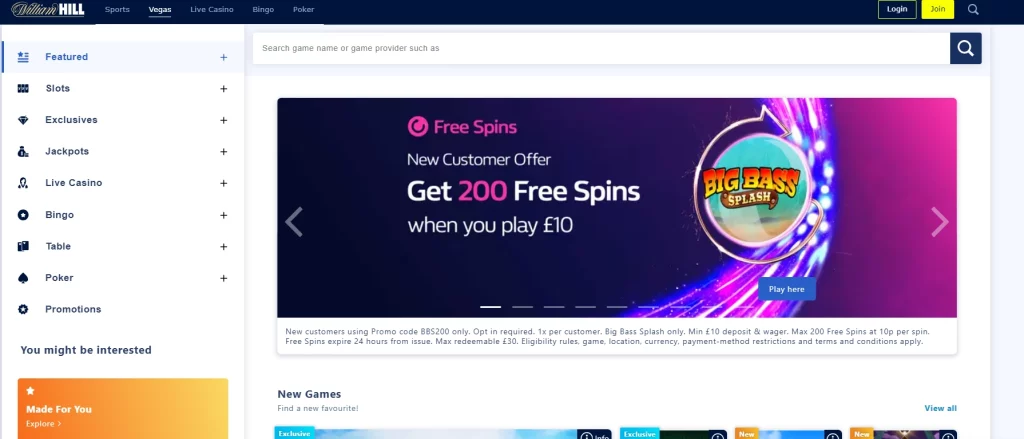 William Hill Home Page